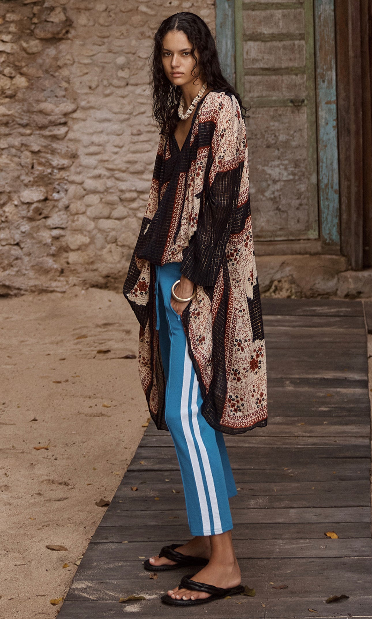 Isabel Marant Étoile side stripe track pants, blue & white, 4-6