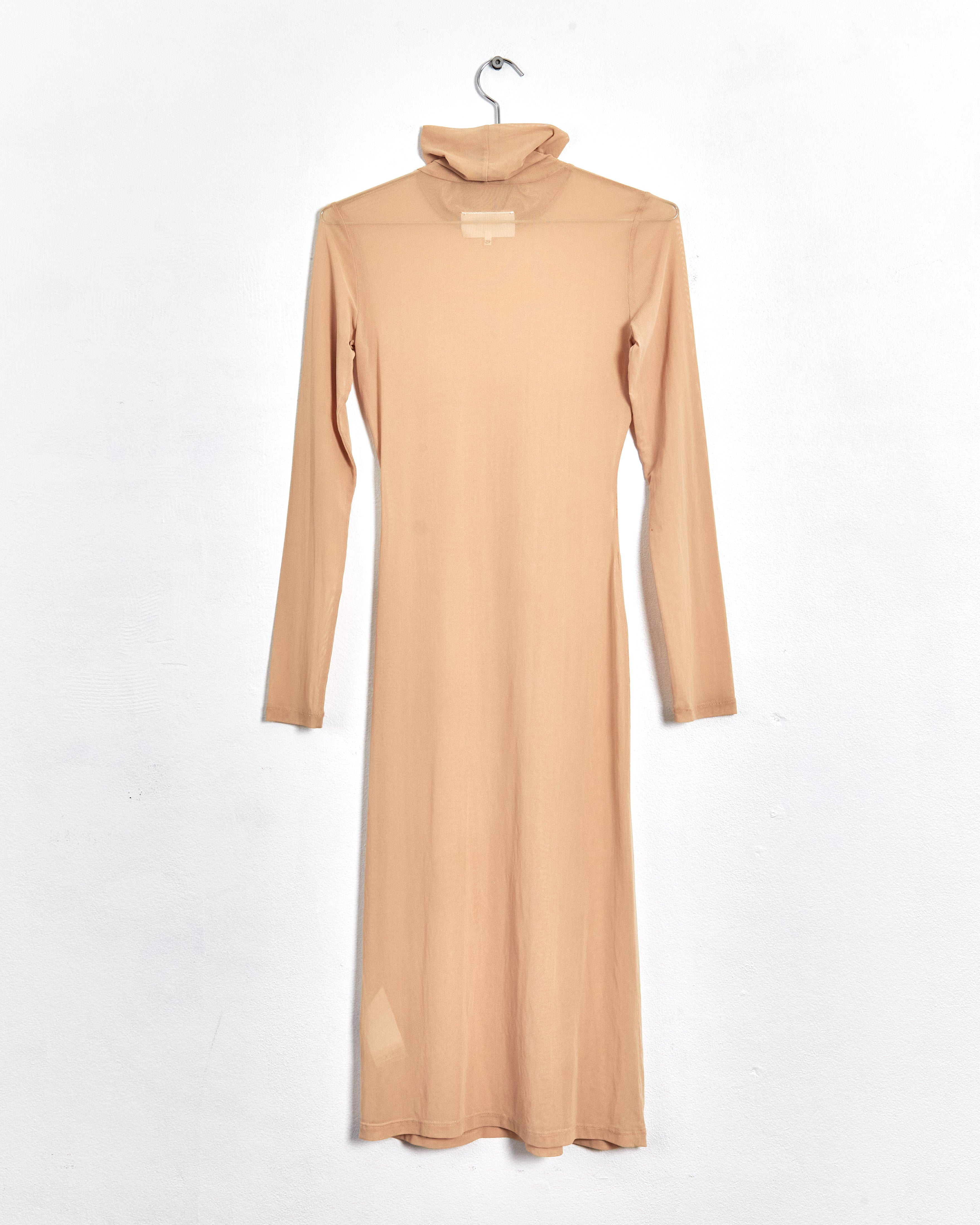 mm6 maison margiela mesh dress MM6 Maison Margiela Ribbed Virgin Wool Midi Dress With Polyamide Mesh Overlay () IFCHIC.COM