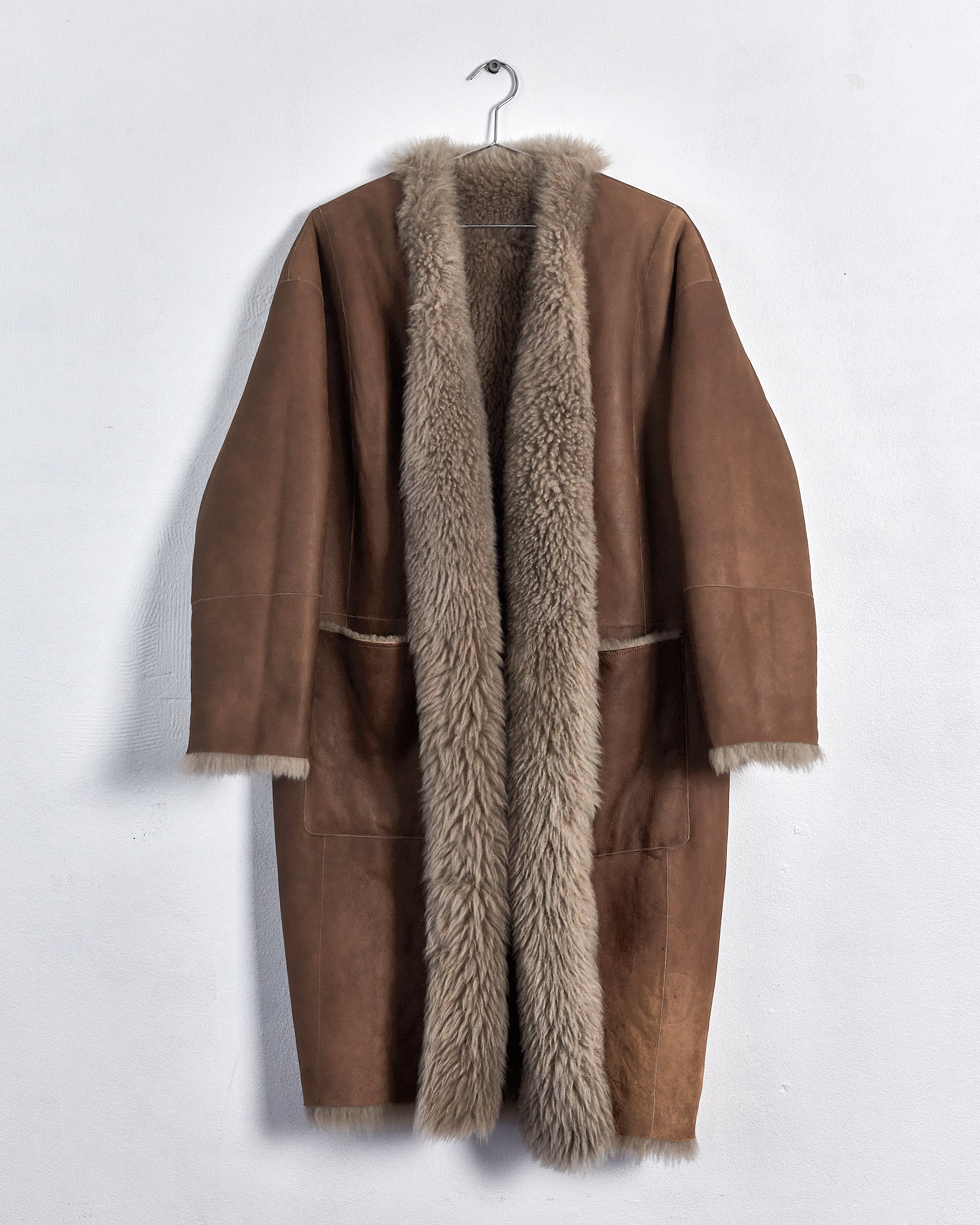 Vince reversible shearling coat, taupe, 10