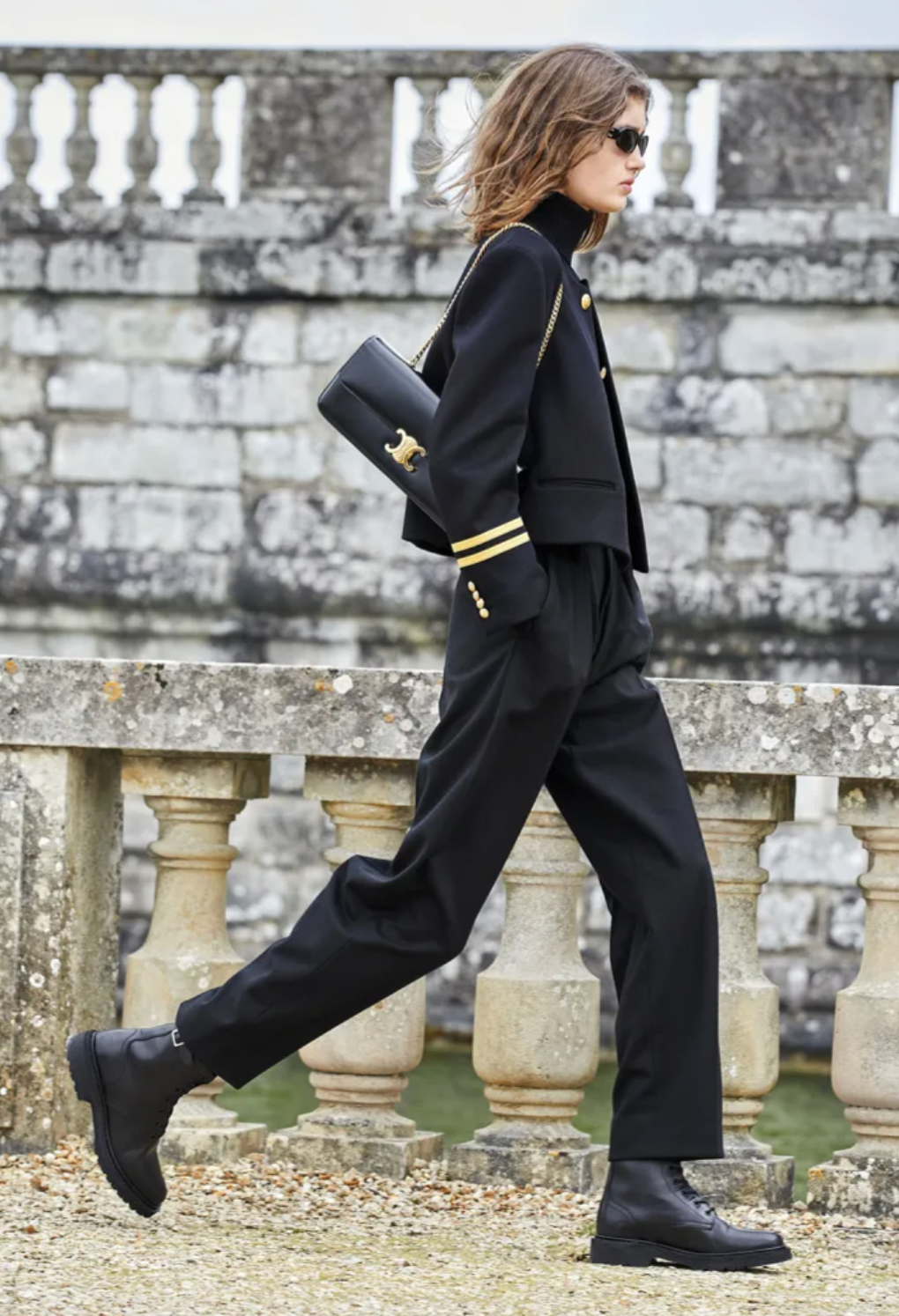 Celine fall '21 'spencer' military jacket, black & gold, 10 Celine fall '21 'spencer' military jacket, black & gold, 10
